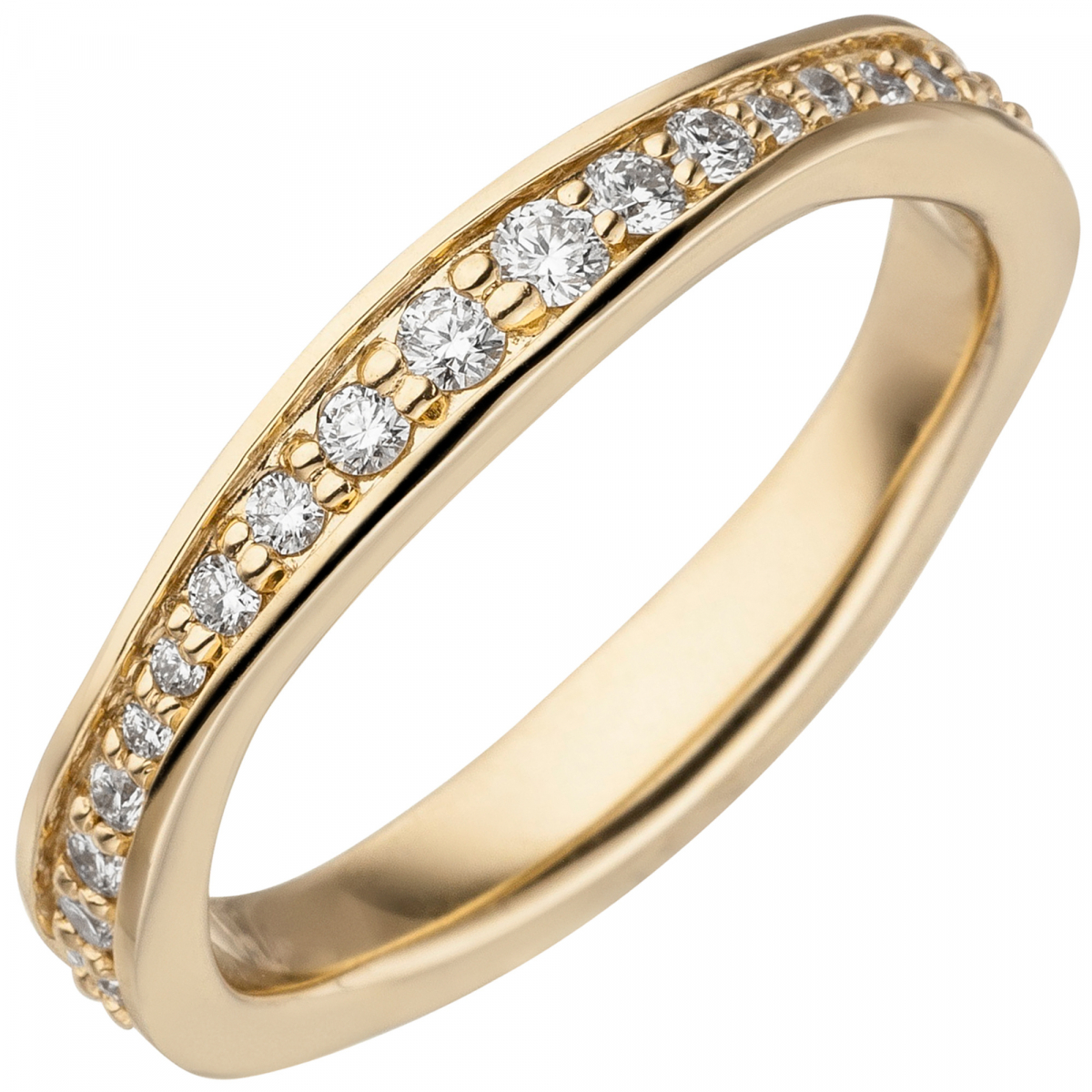 Damen Ring 585 Gold Gelbgold Diamanten Brillanten rundum - 56mm