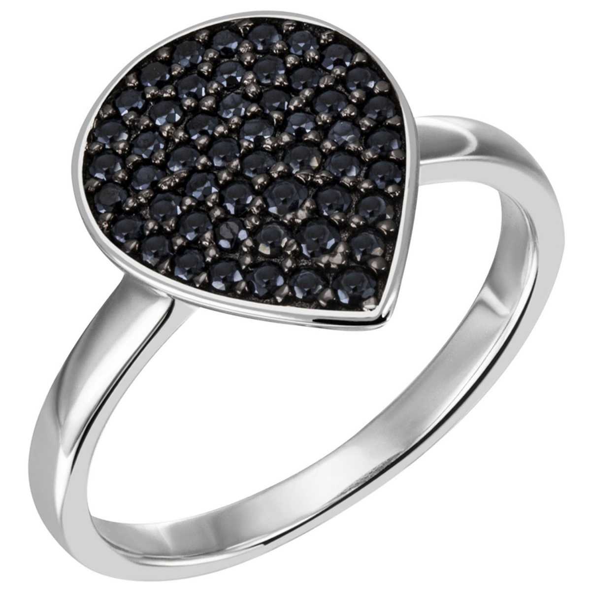 Damen Ring Tropfen 925 Sterling Silber 51 Zirkonia schwarz - 54mm