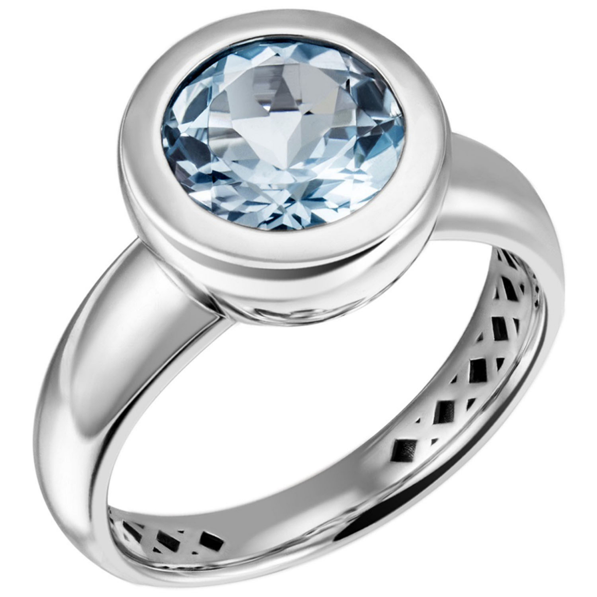 Damen Ring 925 Sterling Silber 1 Blautopas hellblau blau Silberring - 58mm