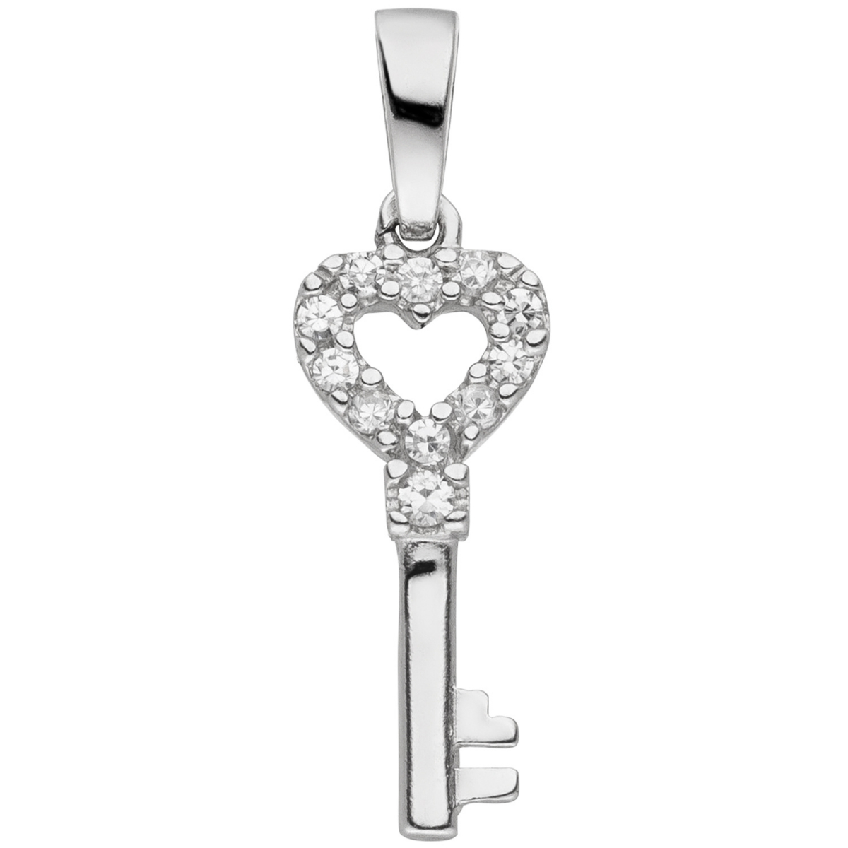 Anhänger Schlüssel 925 Sterling Silber 11 Zirkonia