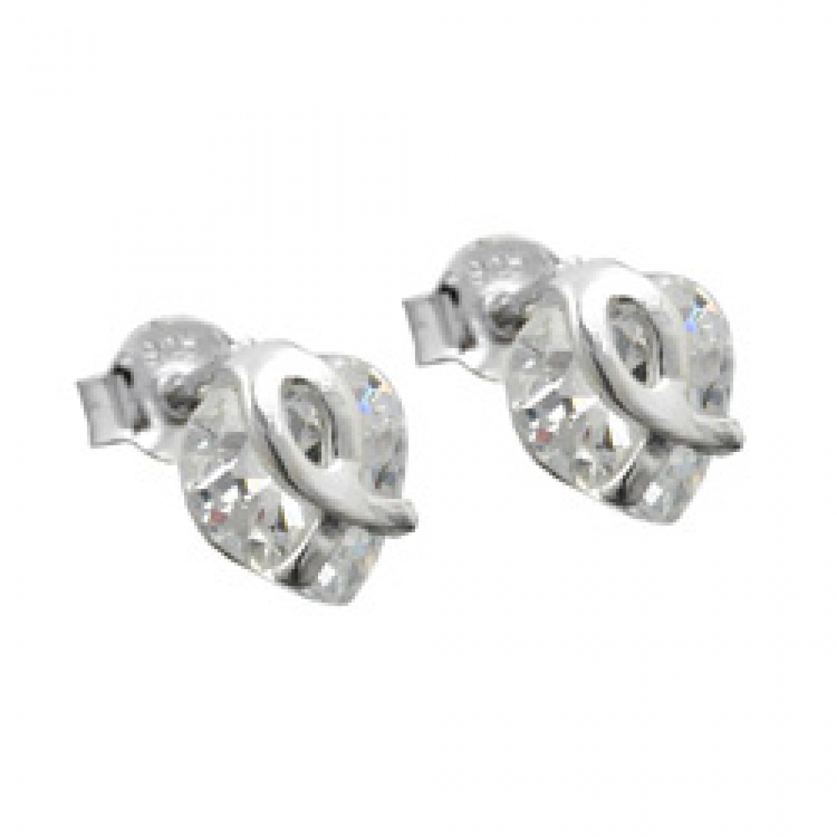 Stecker 7,5x7mm Herz aus Zirkonia Silber 925