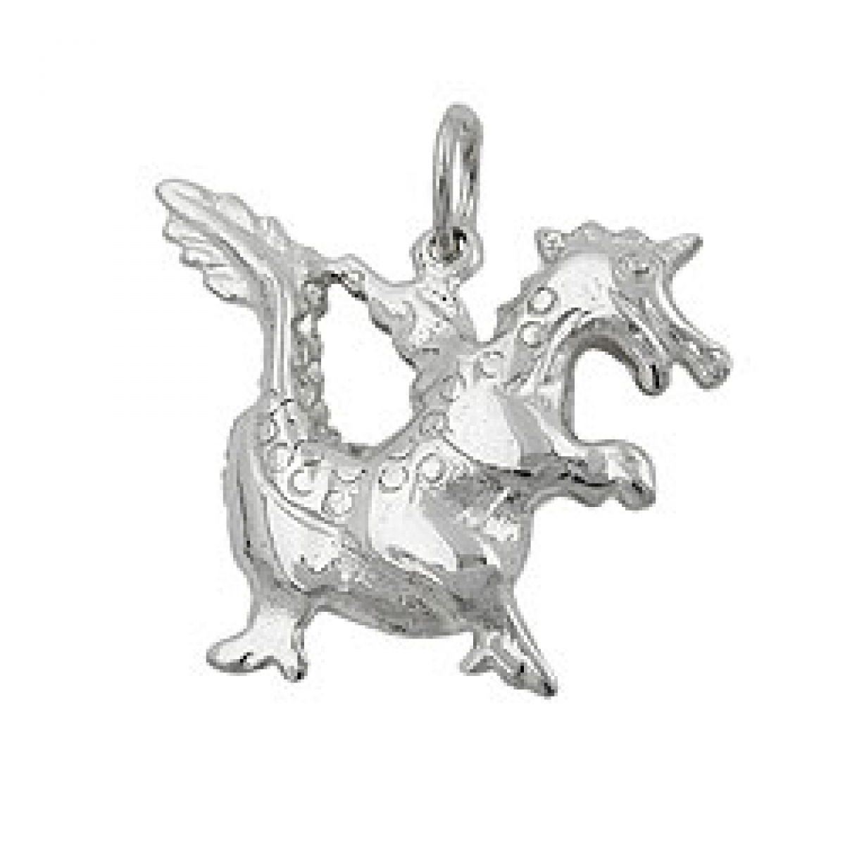 Anhänger 20x17mm Drache glänzend Silber 925