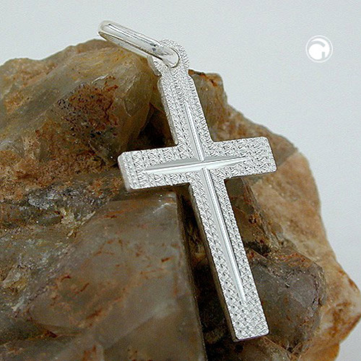 Anhänger 23x13mmKreuz diamantiert Silber 925