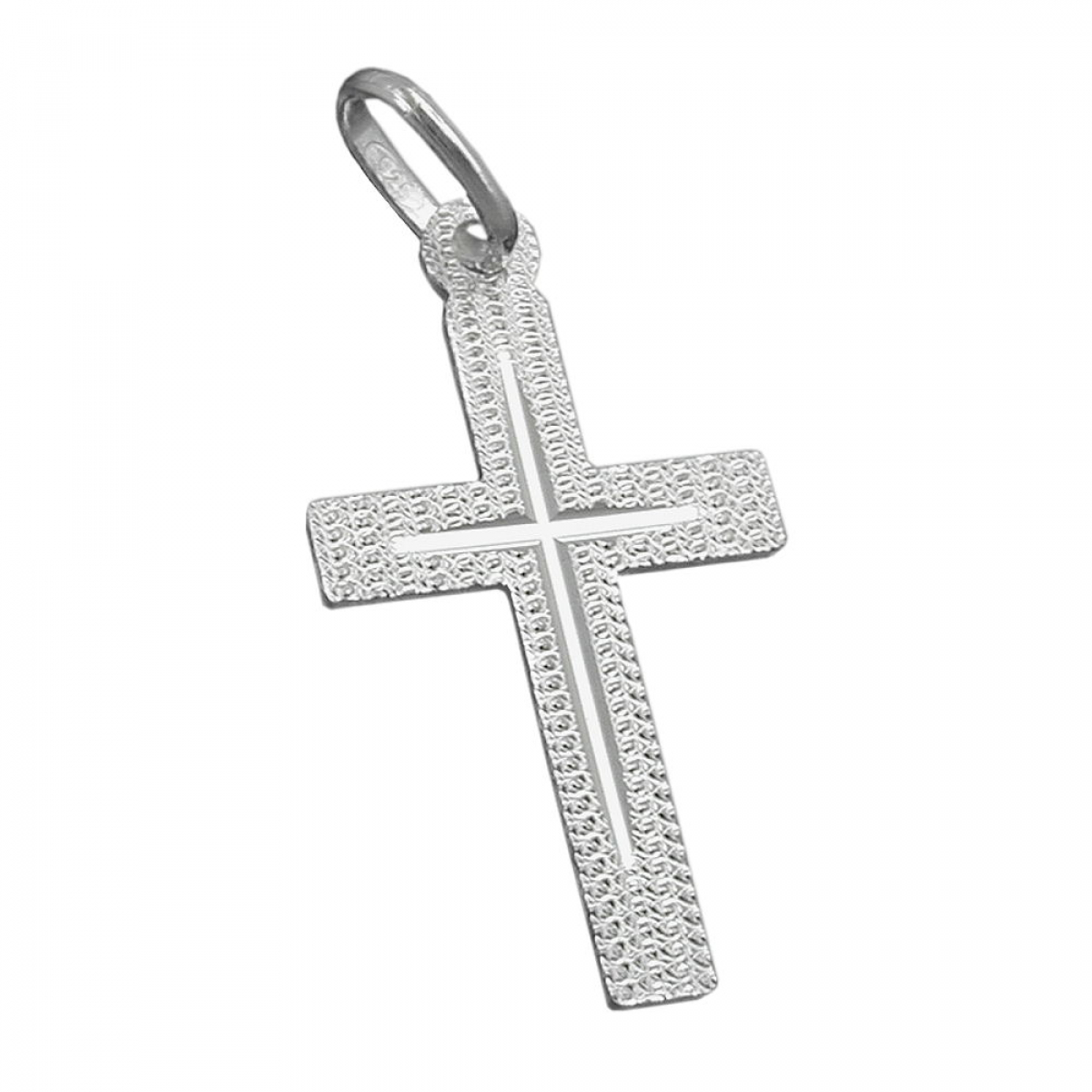Anhänger 23x13mmKreuz diamantiert Silber 925