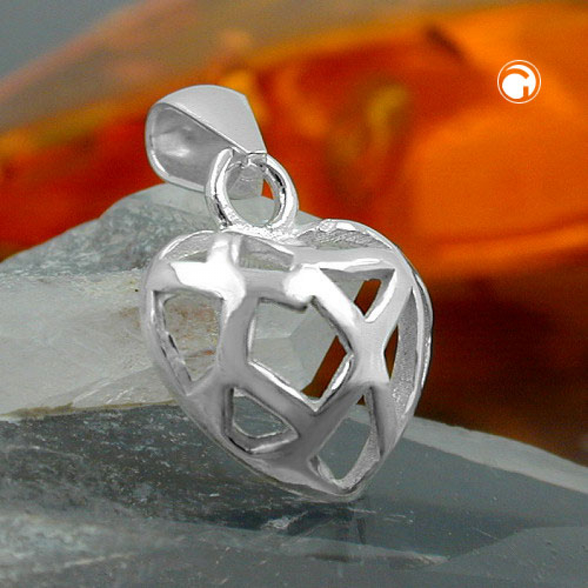 Anhänger11x10mm Herz durchbrochen Silber 925
