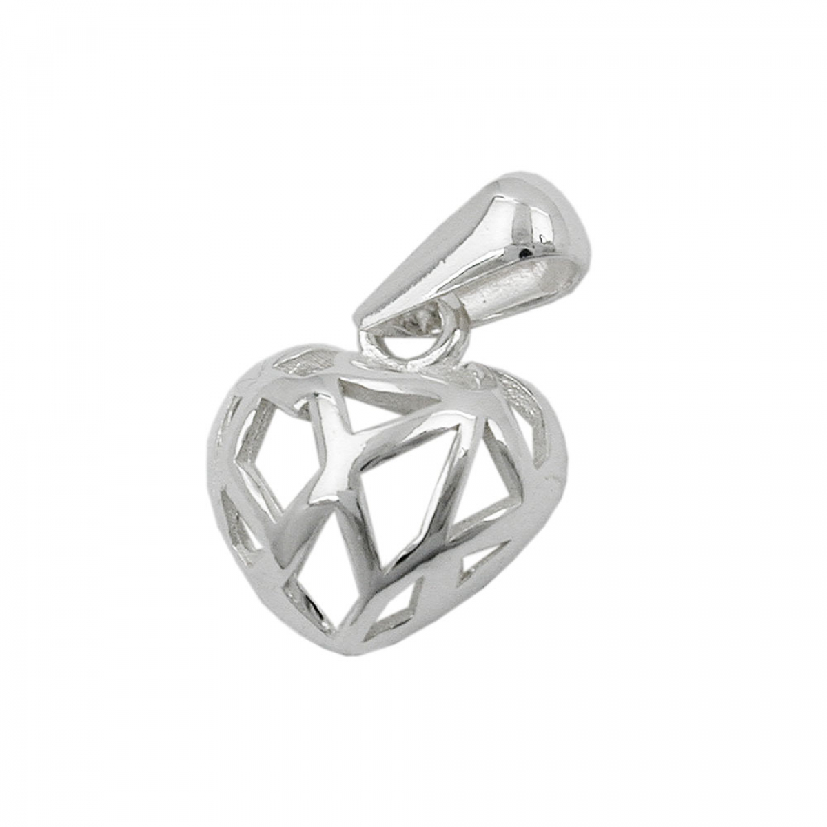 Anhänger11x10mm Herz durchbrochen Silber 925