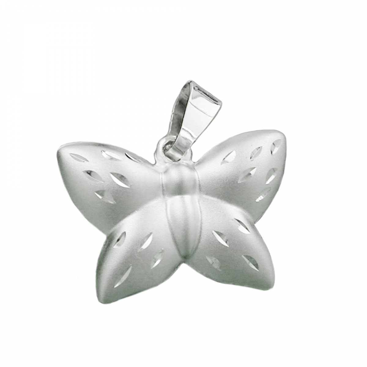 Anhänger 11x16mm Schmetterling matt-glänzend diamantiert Silber 925