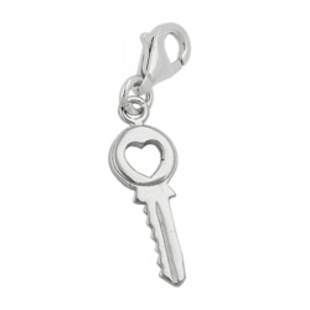 Anhänger 12x7mm Charm Sicherheitsschlüssel mit Herz Silber 925