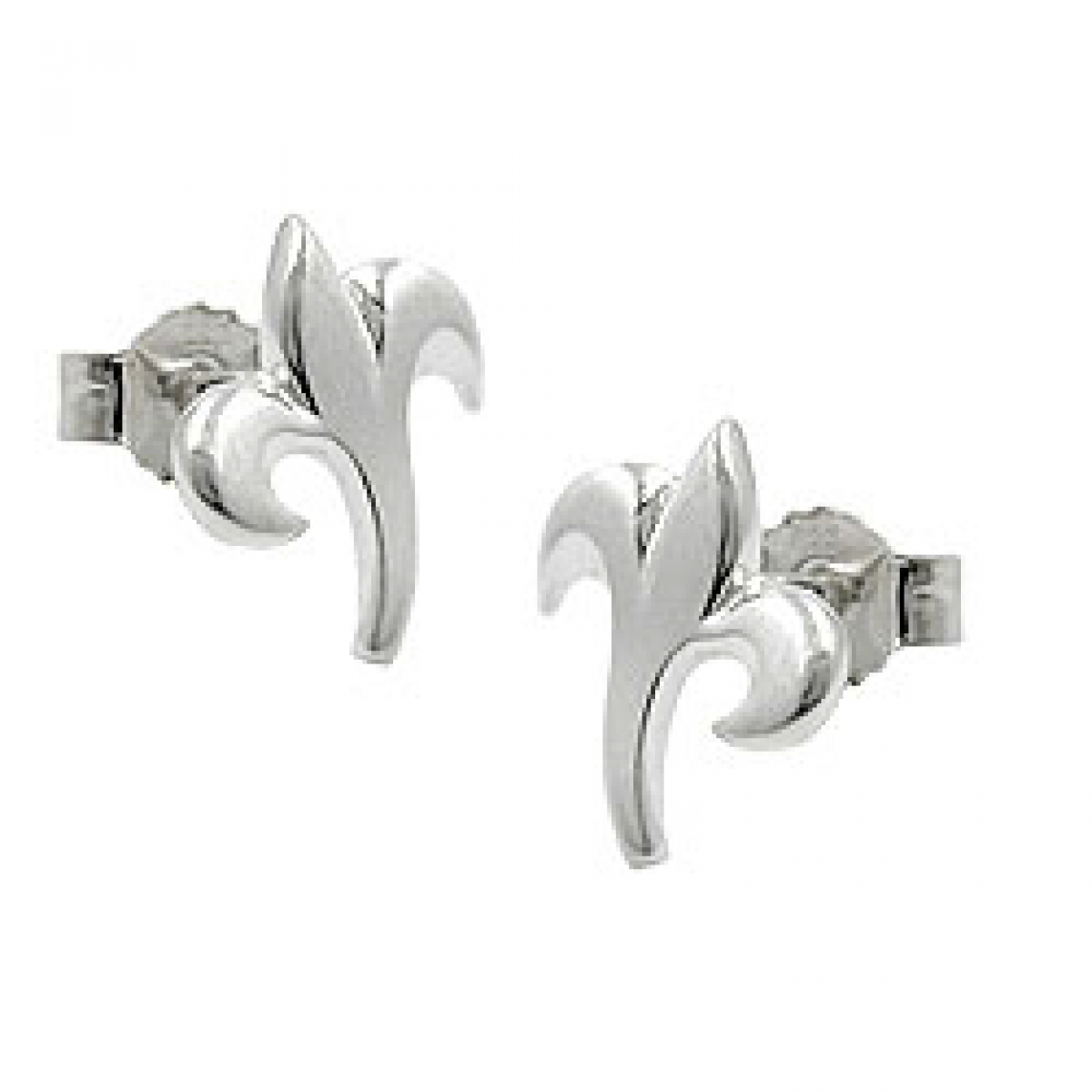 Stecker 9x8mm kleine Blüte mattiert Silber 925