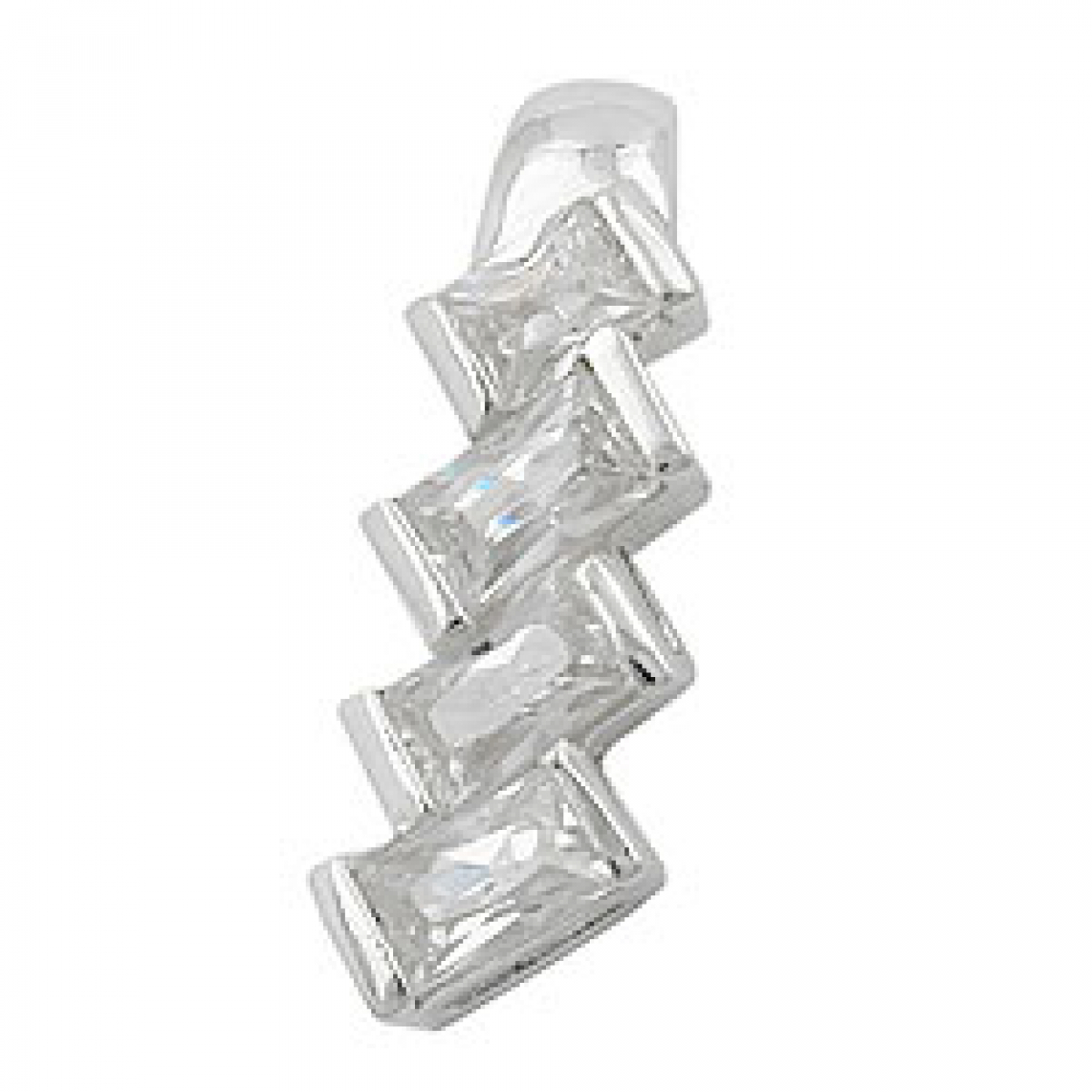 Anhänger 21x7mm 4x Zirkonia schräg glänzend Silber 925