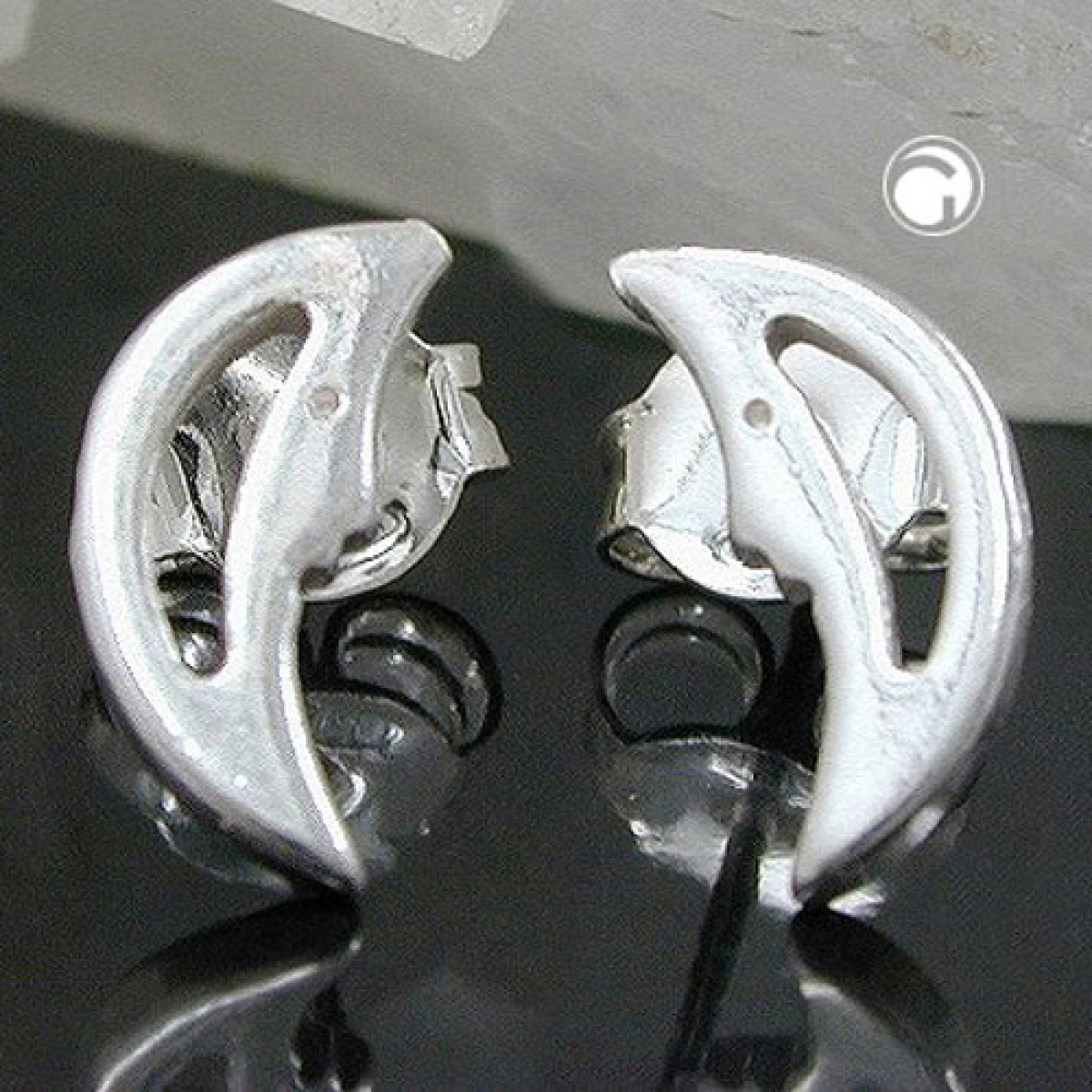 Stecker Halbmond glänzend Silber 925