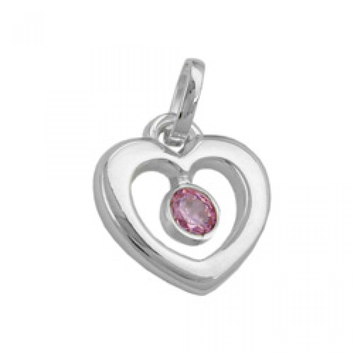 Anhänger 17x16mm Herz Zirkonia pink Silber 925