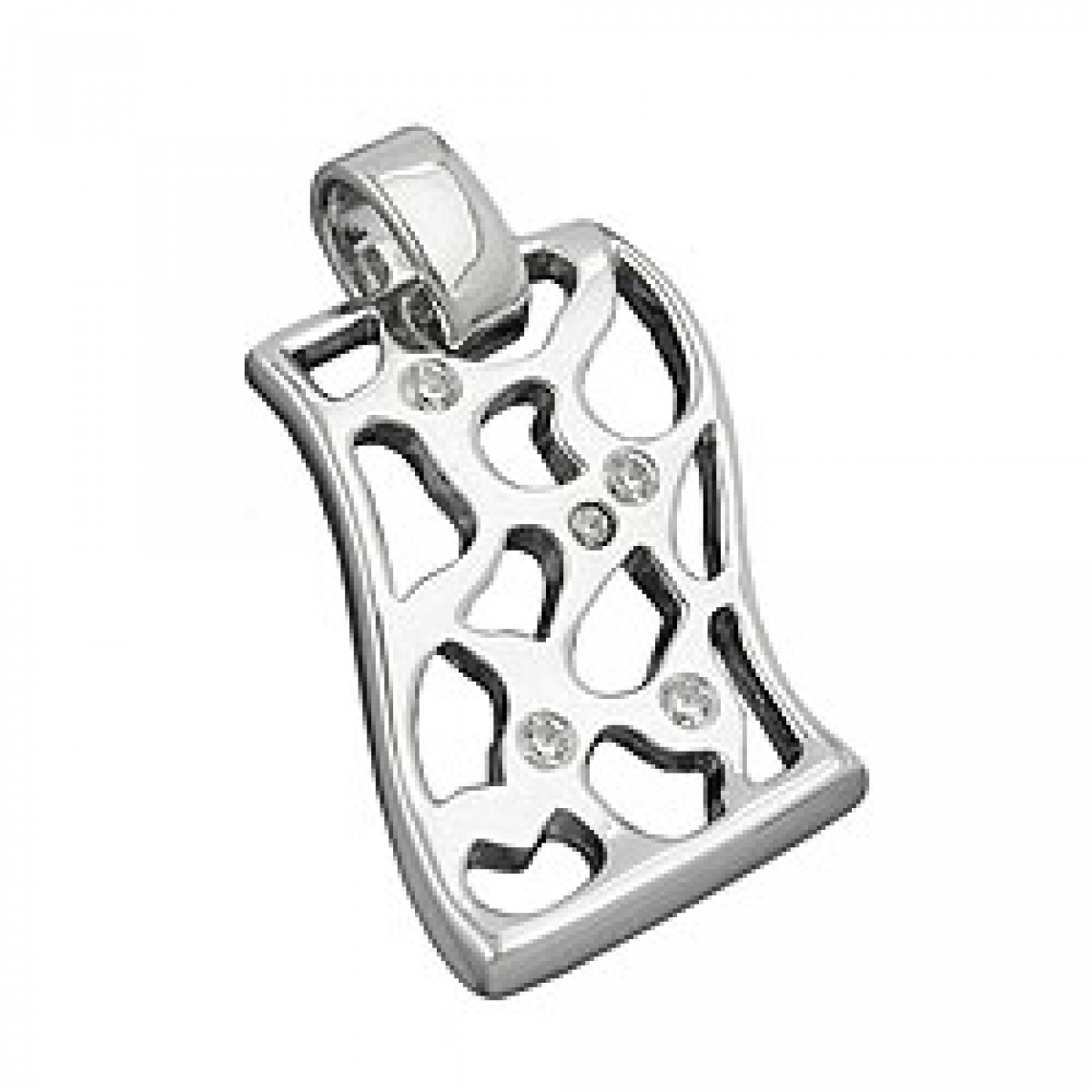 Anhänger 24x15mm mit Zirkonias glänzend rhodiniert Silber 925
