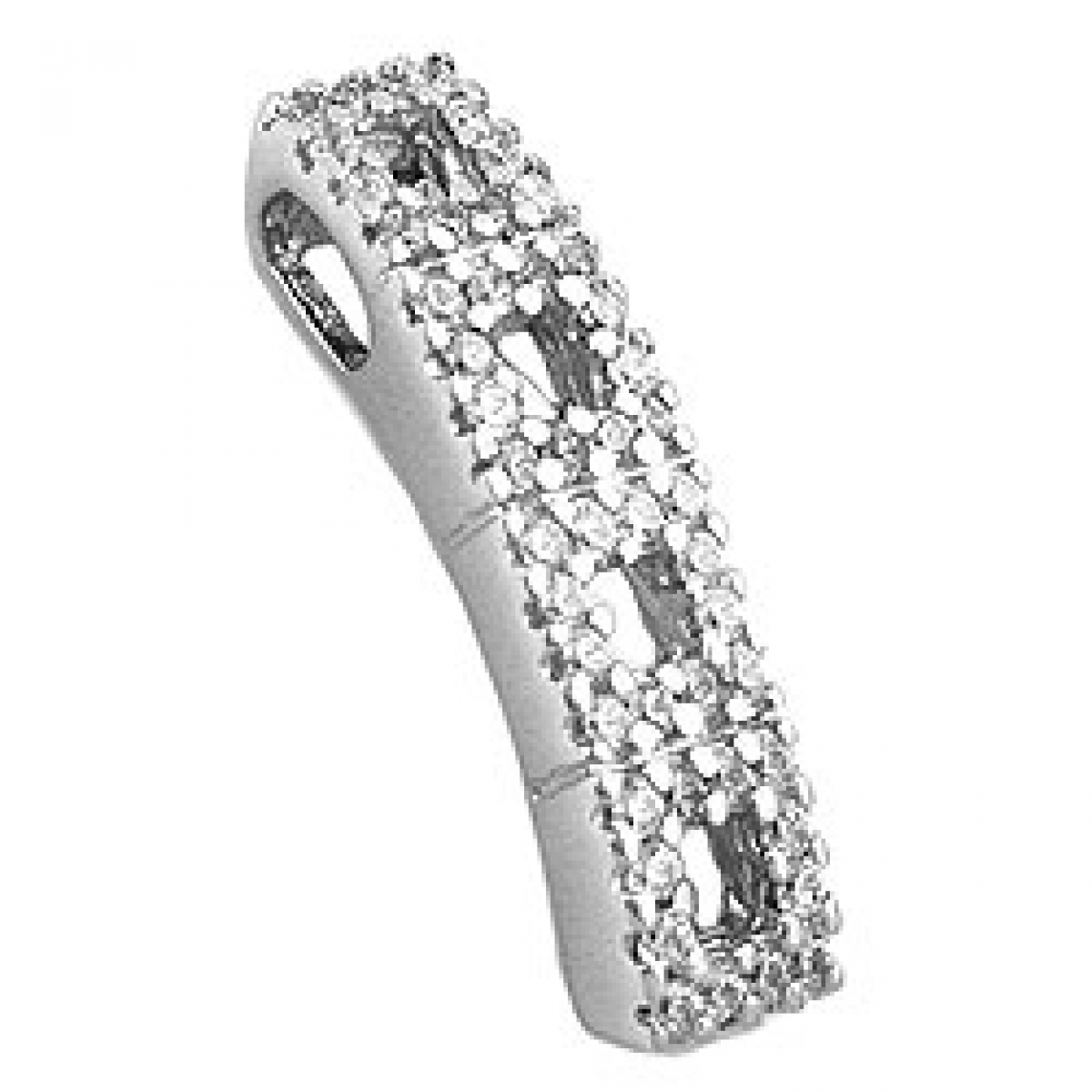 Anhänger 21x5mm mit Zirkonias glänzend rhodiniert Silber 925