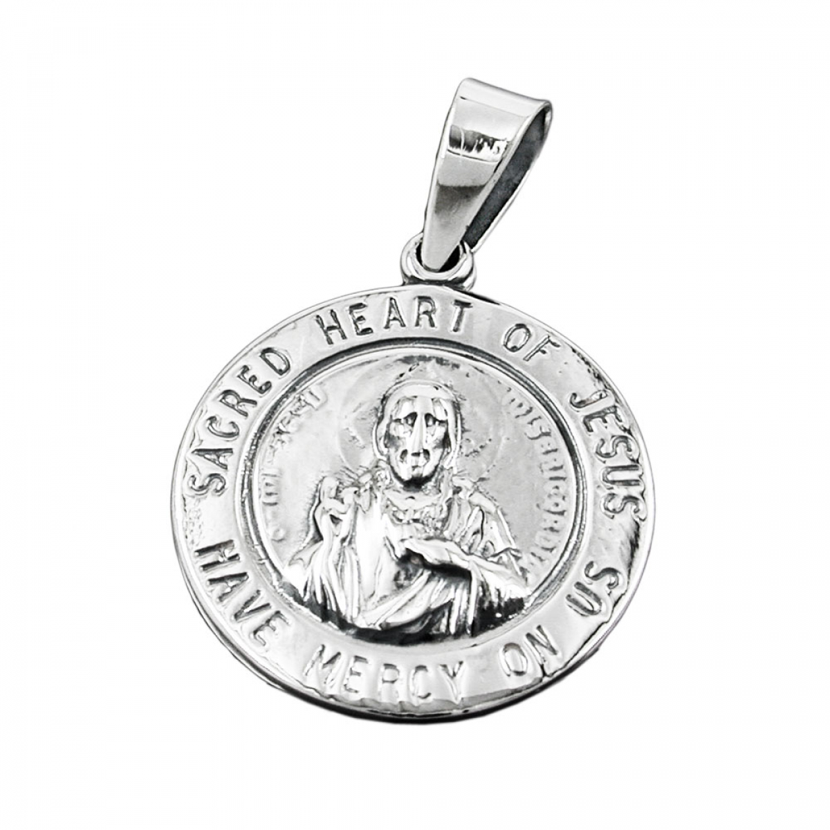 Anhänger 26mm Herz-Jesu-Verehrung dunkel geschwärzt Silber 925