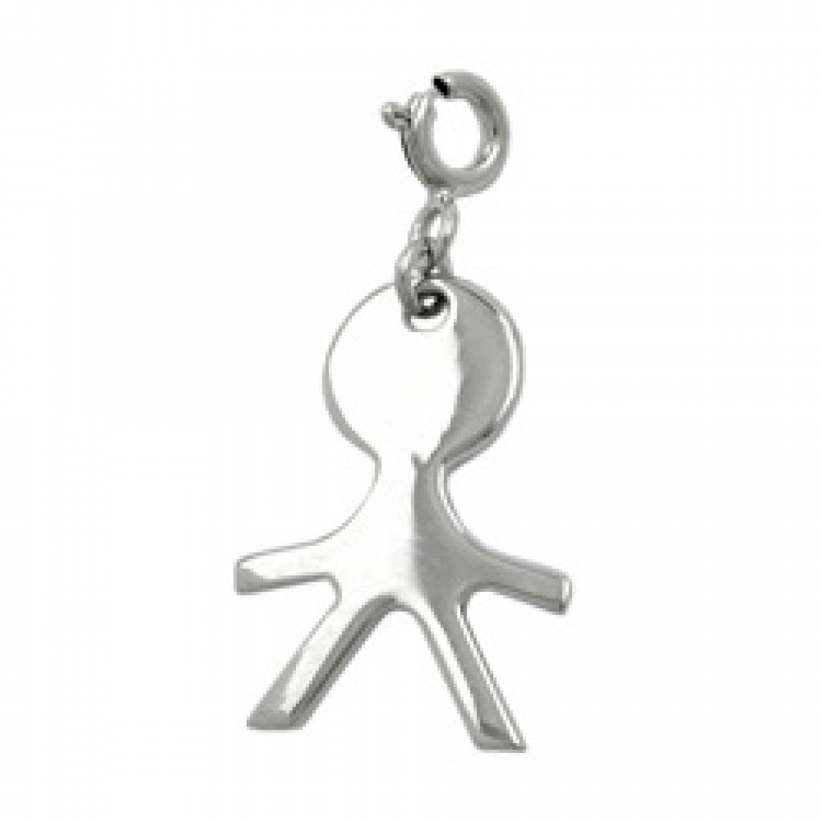 Anhänger 19x13mm Charm Junge glänzend rhodiniert Silber 925