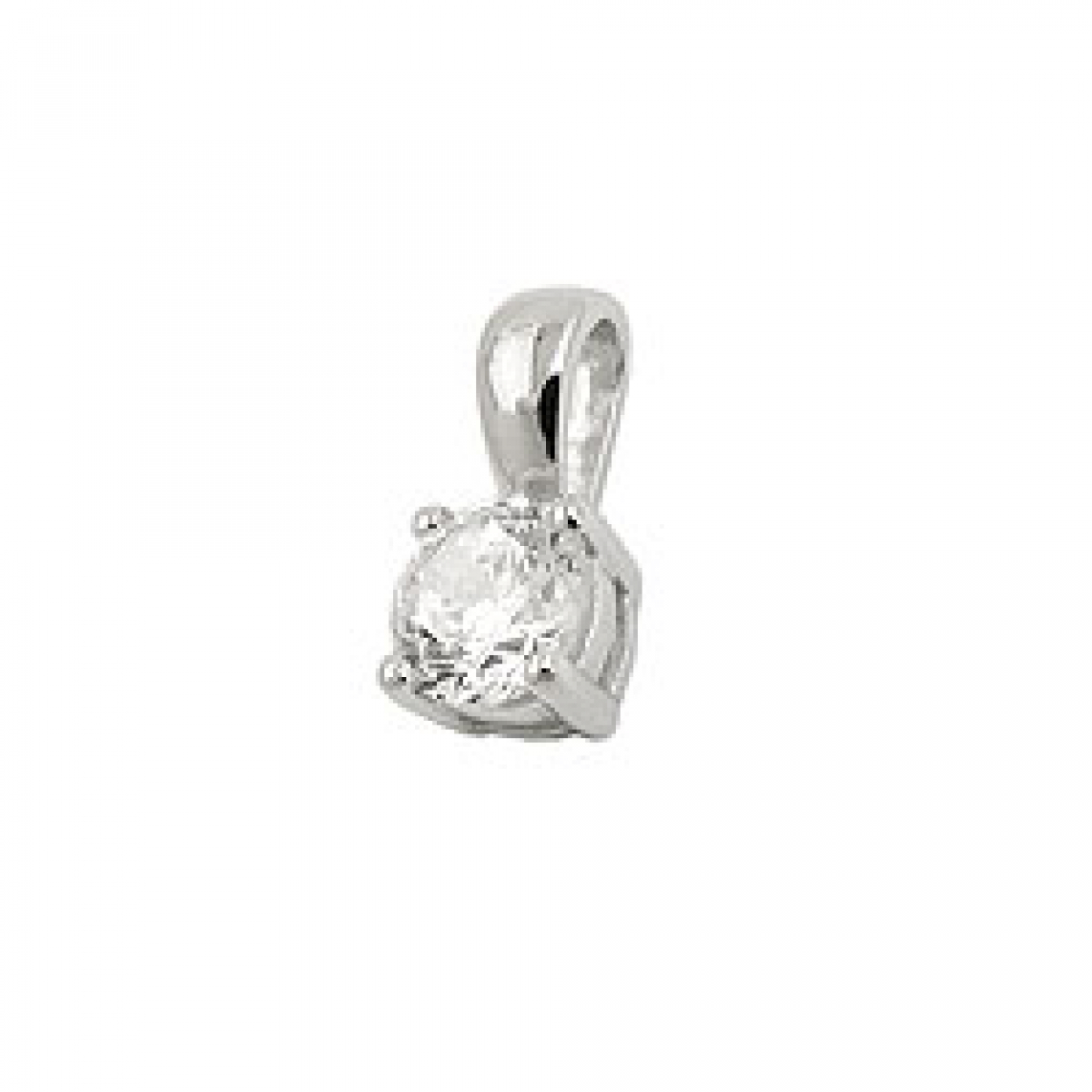 Anhänger 5mm Zirkonia rund in Krampenfassung Silber 925