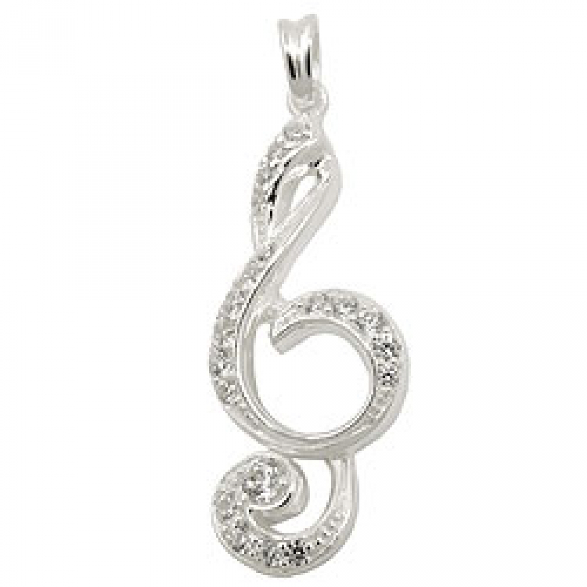 Anhänger 28x11mm Notenschlüssel Silber 925