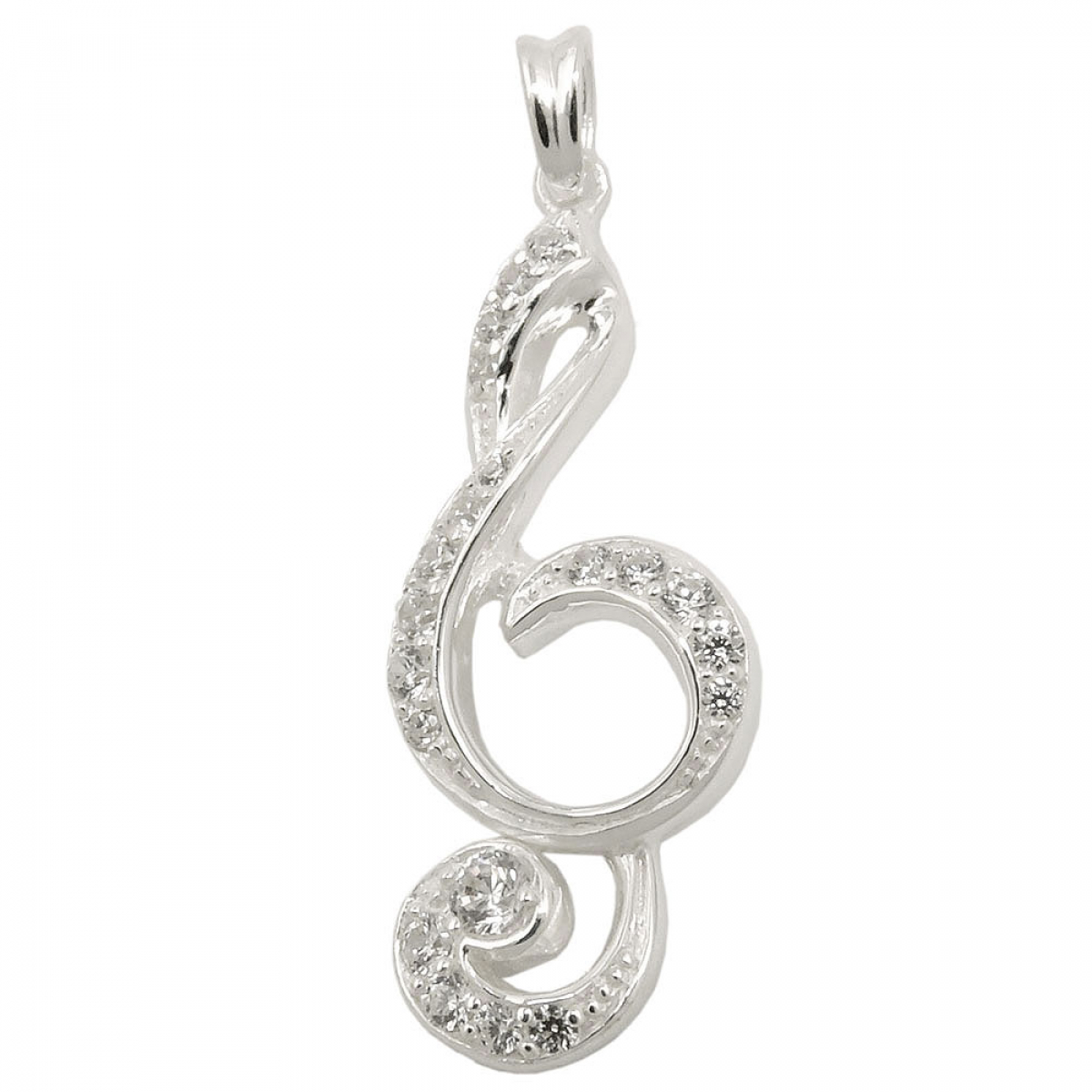 Anhänger 28x11mm Notenschlüssel Silber 925