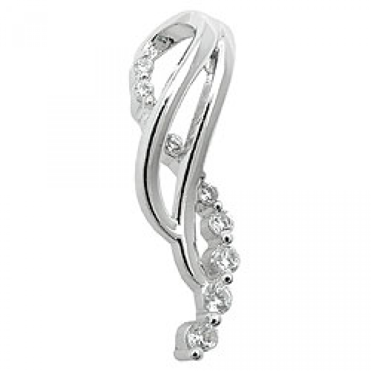 Anhänger 25x7mm mit vielen Zirkonias rhodiniert Silber 925