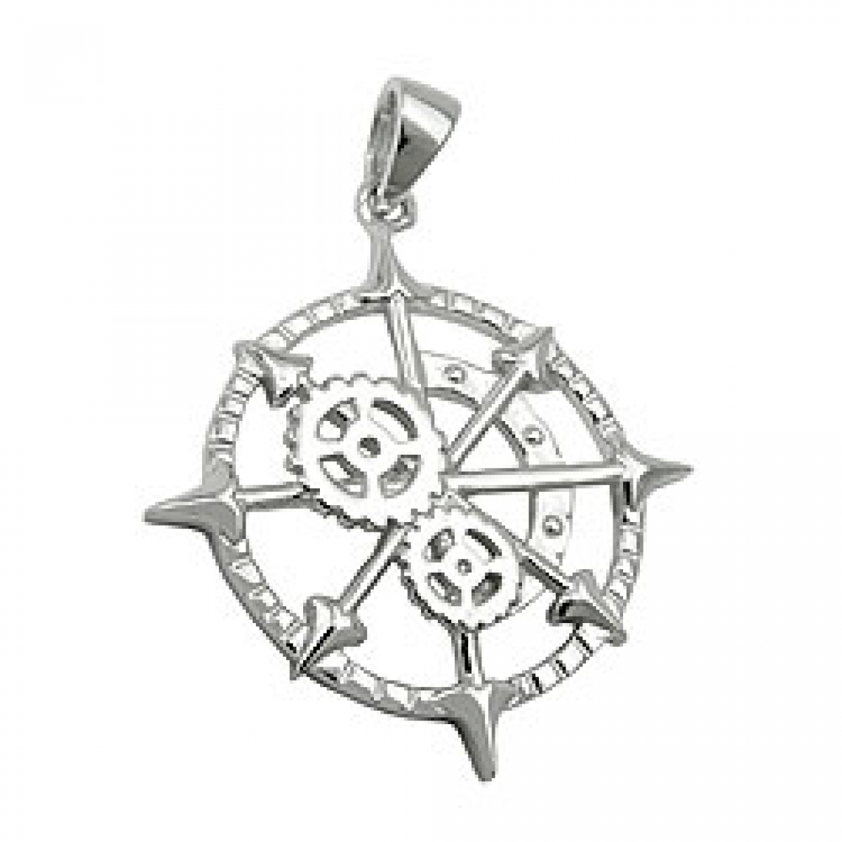 Anhänger 22mm nautisches Messgerät Silber glänzend rhodiniert 925