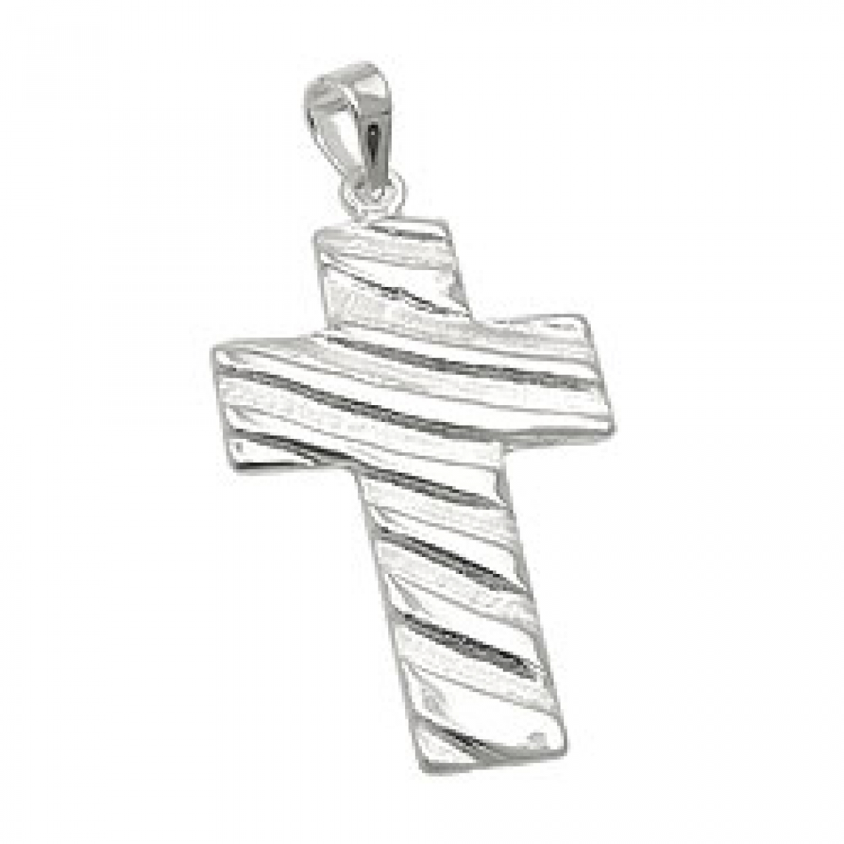 Anhänger 24x16mm Kreuz Wellenmuster matt-glänzend Silber 925