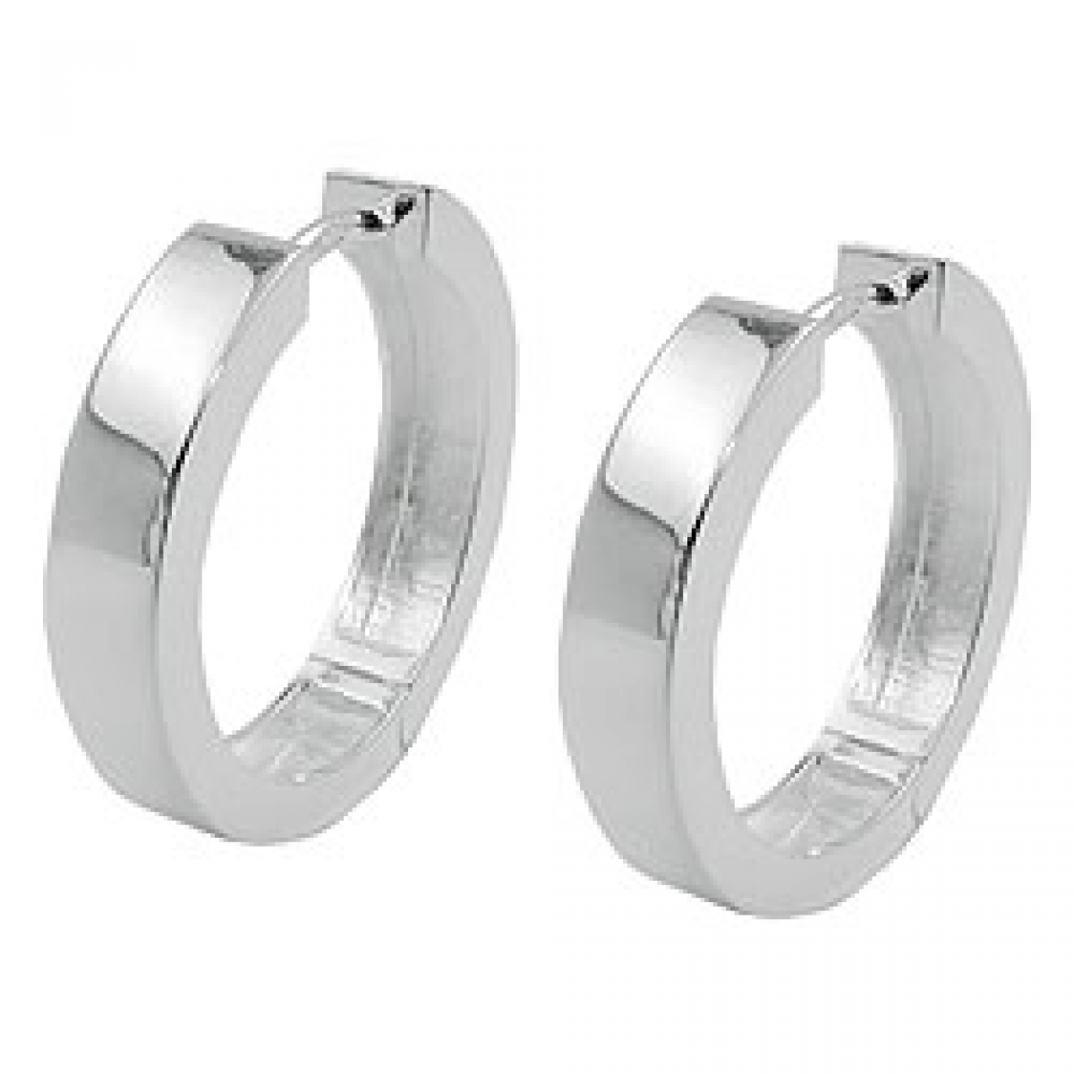 Creole 19x4mm Klappscharnier glänzend Silber 925