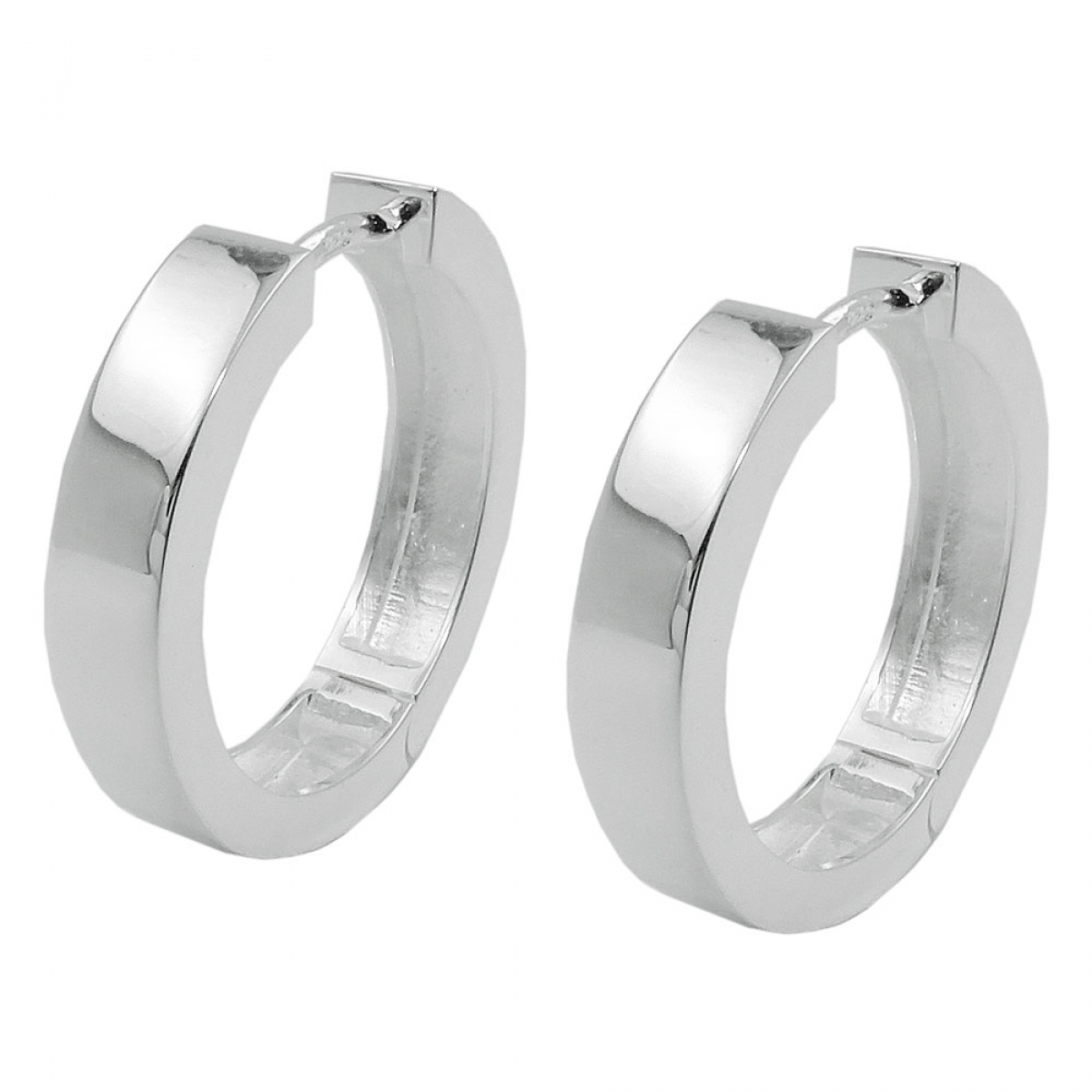 Creole 19x4mm Klappscharnier glänzend Silber 925