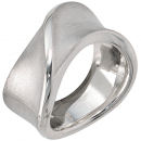 Damen Ring breit 925 Sterling Silber teil matt Silberring - 54mm