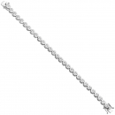 Armband 925 Sterling Silber 28 Zirkonia 19 cm Silberarmband Kastenschloss