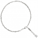 Fußkettchen Fußkette 925 Sterling Silber rhodiniert 1 Zirkonia 25 cm Karabiner