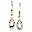 Ohrhänger 585 Gold Gelbgold Weißgold bicolor 2 Diamanten Brillanten Ohrringe