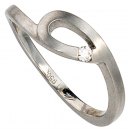 Damen Ring 950 Platin matt 1 Diamant Brillant 0,04ct. Platinring - 54mm