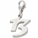Einhänger Charm 13 Dreizehn 925 Sterling Silber rhodiniert
