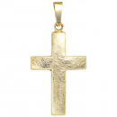 Anhänger Kreuz 333 Gold Gelbgold eismatt Kreuzanhänger Goldkreuz