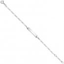 Schildband 925 Sterling Silber rhodiniert 16 cm Gravur ID Armband Federring
