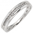Damen Ring 585 Gold Weißgold 15 Diamanten Brillanten 0,15ct. Goldring - 54mm