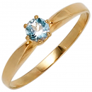 Damen Ring 585 Gold Gelbgold 1 Aquamarin hellblau blau Aquamarinring - 50mm