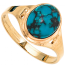 Damen Ring 585 Gold Gelbgold 1 Türkis Goldring - 56mm
