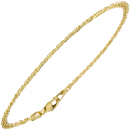 Zwillings-Panzerarmband 333 Gelbgold 19 cm Gold Armband Goldarmband Karabiner