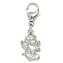 Einhänger Charm Engel 925 Sterling Silber rhodiniert mattiert
