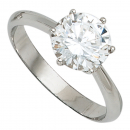 Damen Ring 925 Sterling Silber rhodiniert 1 Zirkonia Silberring - 64mm