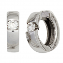 Creolen rund 585 Gold Weißgold 2 Diamanten Brillanten 0,30 ct. Ohrringe