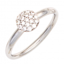 Damen Ring 585 Gold Weißgold 18 Diamanten Brillanten 0,20ct. Weißgoldring - 56mm