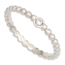 Damen Ring Kugel 950 Platin 1 Diamant Brillant 0,05ct. Kugelring Platinring - 52mm