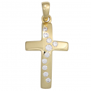 Anhänger Kreuz 333 Gold Gelbgold 10 Zirkonia Kreuzanhänger Goldkreuz
