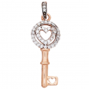 Anhänger Schlüssel 333 Gold Rotgold bicolor mit Zirkonia Rotgoldanhänger