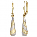 Ohrhänger Tropfen 333 Gold Gelbgold bicolor Ohrringe Boutons Goldohrringe