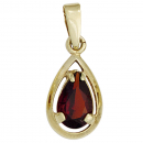 Anhänger Tropfen 333 Gold Gelbgold 1 Granat rot Granatanhänger Goldanhänger