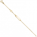 Schildband Engel 585 Gold Gelbgold mattiert 14 cm Gravur ID Armband Federring